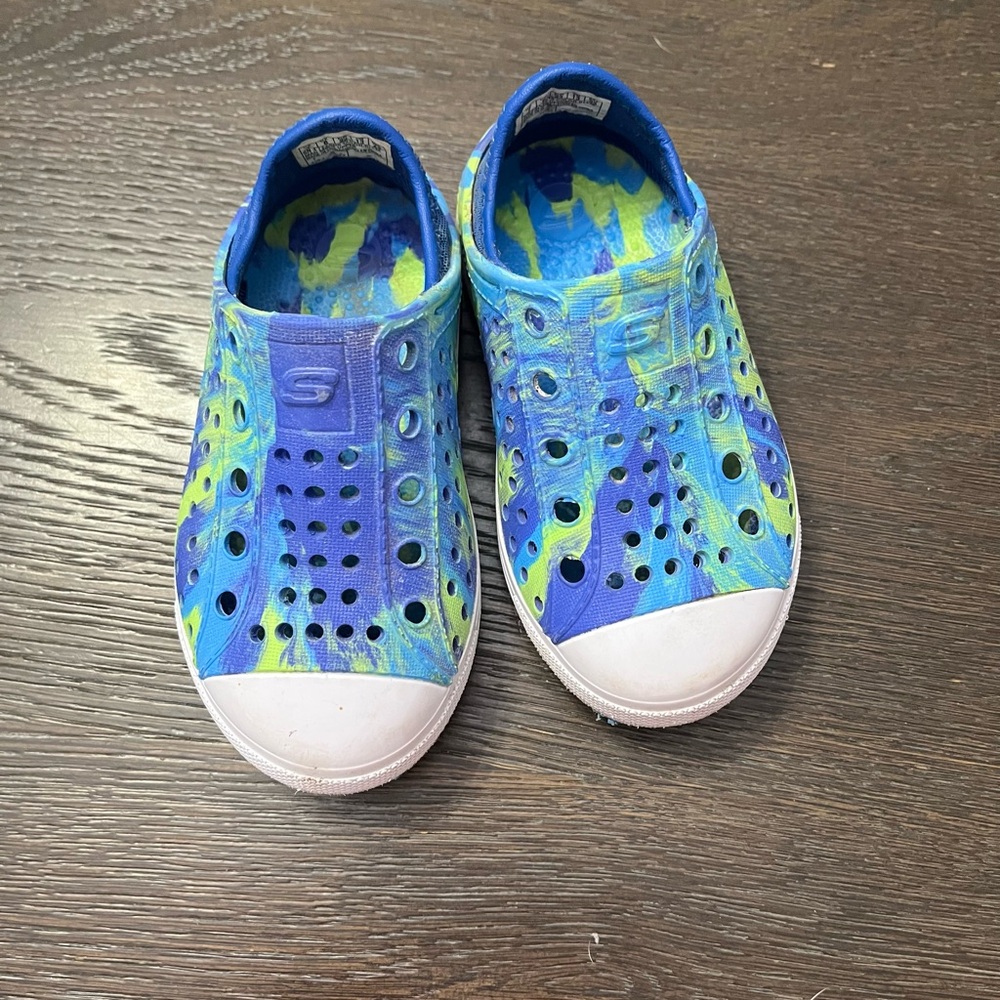 Skechers Blue and Green Water Shoes with Perforated Design